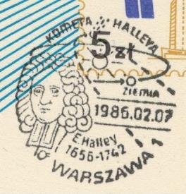 Poland 1986 Card Special Cancellation Space Halley's Comet