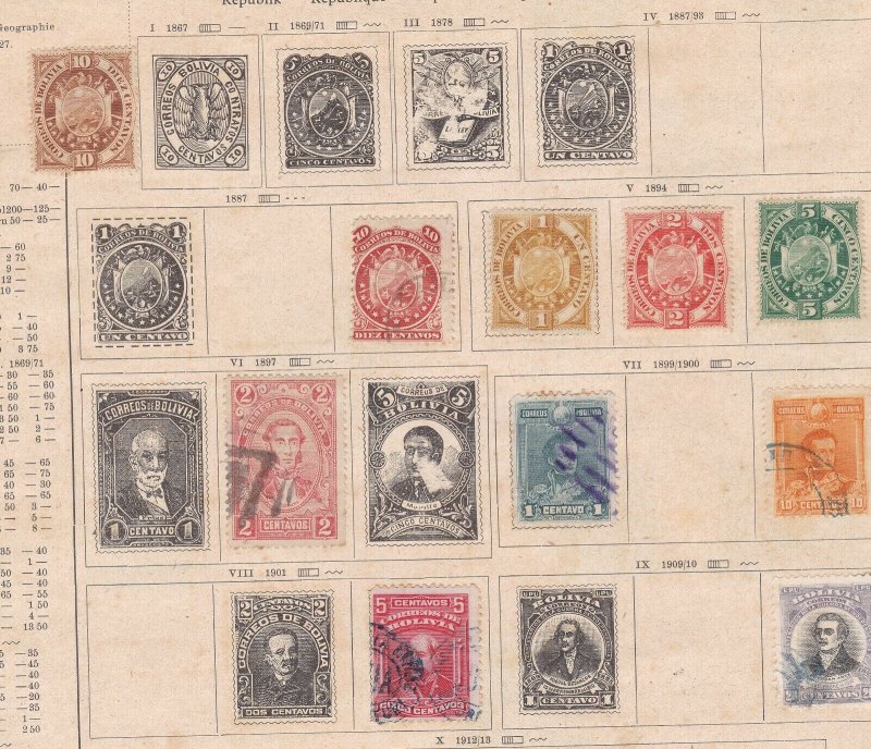 BOLIVIA  ^^^^^^1867 -1913   mint & used  CLASSICSon page   $$@dcc700bol