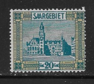 Saar 104 20c Saarbrucken City Hall single Unused Hinged