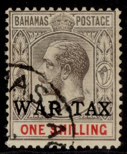 BAHAMAS GV SG95, 1s grey-black & carmine WAR TAX, FINE USED. Cat £160.