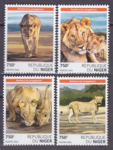 2015 Niger 3839-3842 Cats - Lions 12,00 €