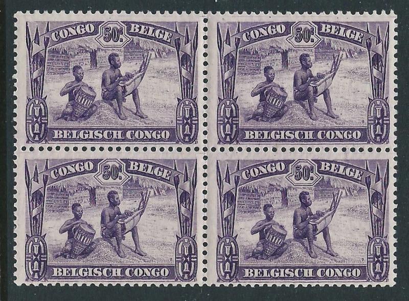 Belgian Congo, Sc #144, 50c Block of 4, MNH