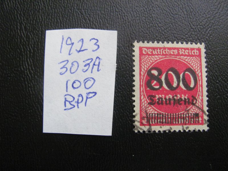 Germany 1923 USED SIGNED BPP  MI. 303A SC 263 XF 100 EUROS (113)