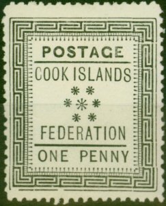 Cook Islands 1892 1d Black SG1 Fine & Fresh MM (2)