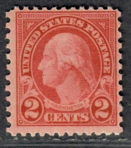 $US Sc#579 M/NH/F-VF, perf 11x10 coil waste, Cv. $140