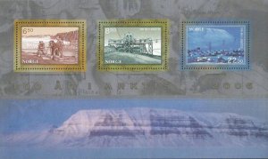 Norway 2006 Svalbard 100 ann First Arctic expedition set of 3 stamps in block