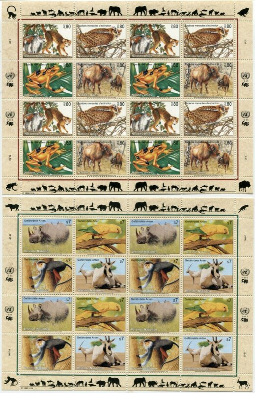 21 UN Endangered Species UNITED NATIONS Sheets Collection New York Geneva Vienna