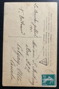 1911 France Real Picture postcard Cover To Calgary Canada Pierre Loti 