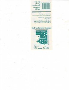 Christmas Greetings Snowman 29c ATM US Postage Booklet #2803a VF MNH