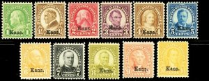 658-68, Mint F-VF NH Set of Kansas Ovpt Stamps CV $431.50 -*- Stuart Katz