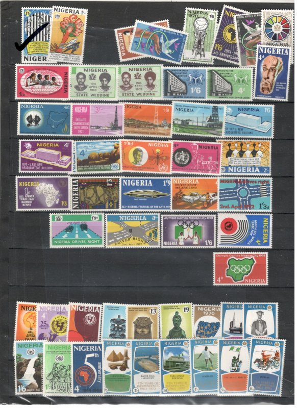 NIGERIA COLLECTION ON STOCK SHEET, MINT/USED