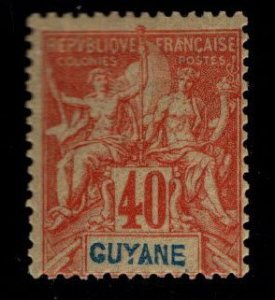 French Guiana Scott 45 Perf 14x13.5 Genuine mint hinged