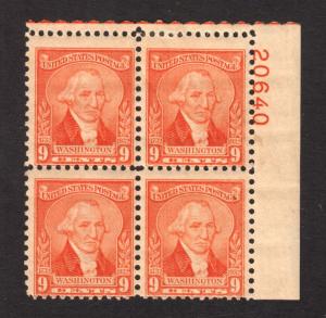 1932 Washington Bicent.  Sc 714 pl blk  MH  CV $40