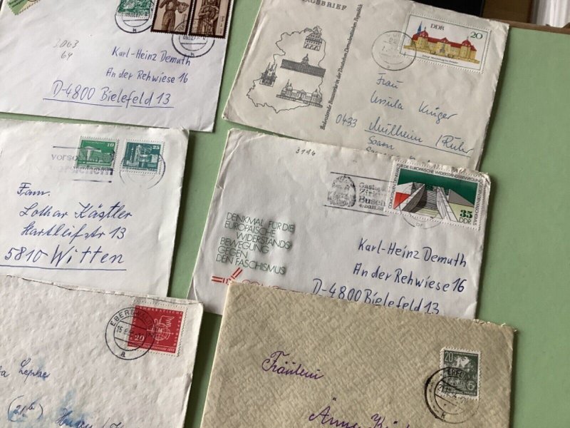 German Democratic Republic 12  postal stamps covers Ref A1665