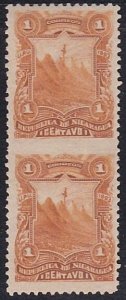 NICARAGUA 1893 1c pair IMPERF BETWEEN unused...............................A5131