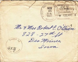 1941, 1st Marine Brigade, Iceland, Franking Handstamp (Black),See Remark (N1154)