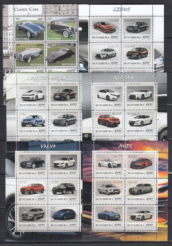 36diff pcs Classic Retro Cars Auto Transport perf/imerf - PRIVATE Issue /not MNH