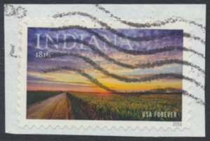 USA Sc# 5091  Used SA on piece  Indiana 2016 see details / scan