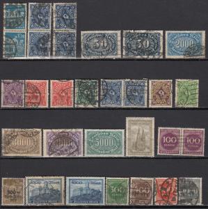 Germany - 1921/1923 Inflation small stamp lot  (471N)