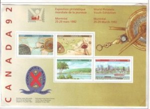 Canada Sc 1407a 1992 Montreal Anniversary stamp souvenir sheet mint NH