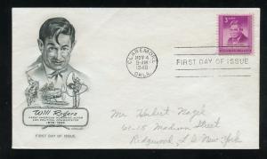 US 975 Will Rogers ADDR ArtMaster FDC