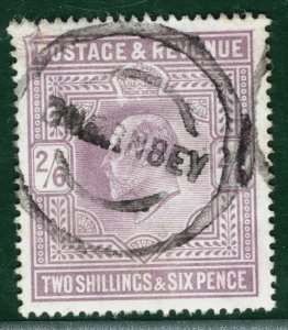 GB KEVII Stamp 2s/6d High Value Used GUERNSEY Circular Channel Islands XRED94