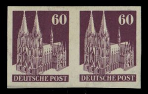 Germany #654 (Mi. 93U) Cat€400, 1948-51 60pf violet brown, imperf. horizont...