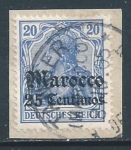 Germany Offices in Morocco #23 Used 20pf Germania Issue Ovptd. Marocco & Su...