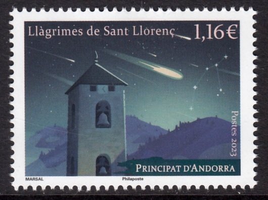 ANDORRA (F) 2023 SPACE METEOR SHOWER ESPACE RAUMFAHRT SPAZIO