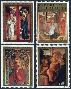 Dahomey C251-C254, MNH. Mi 613-616. Christmas 1974. Martin Schongauer,Botticelli