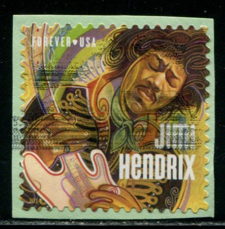 4880 US (49c) Jimi Hendrix SA, used on paper