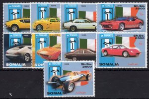 Somalia 1999 DE TOMASO CARS 40th.Anniversary Set (9) Perforated MNH