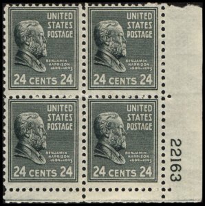 US #828 HARRISON MNH LR PLATE BLOCK #22163