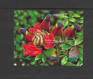 BIRDS - VANUATU #741b RAINBOW LORIKEET  MNH