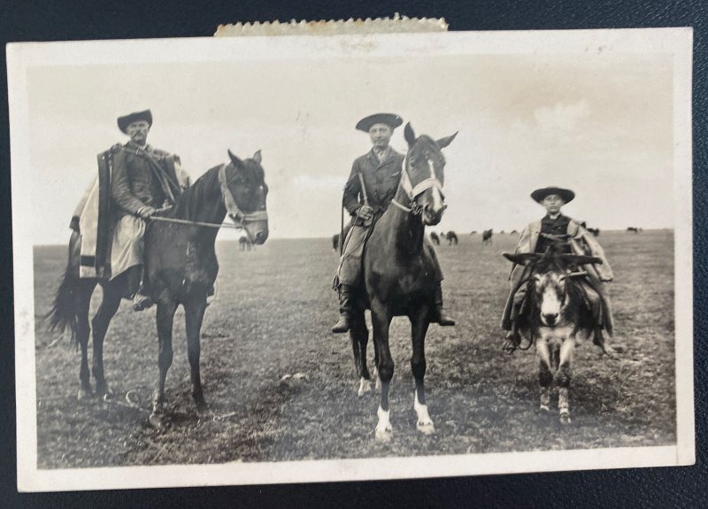 1929 Budapest Hungary RPPC postcard Airmail Cover To England Herdsmen Of Horsers