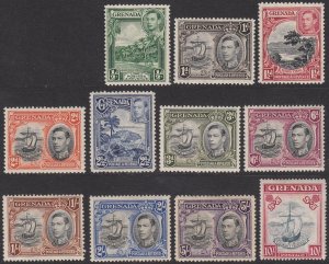 Grenada 132-142, SG153-163 MLH / MVLH / MNH Short Set CV $51.55