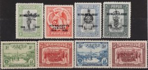 PAPUA 1934 Proclamation set 1d-5d & 1935 Jubilee set ½d-5d. MNH **.