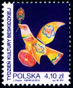 Poland 2019 MNH Stamp Mountains Beskid Culture Week Folklore Bird