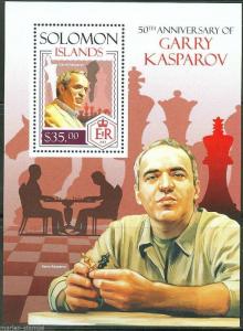 SOLOMON ISLANDS  2014 50th BIRTH ANNIVERSARY OF GARRY KASPAROV CHESS S/S MINT NH