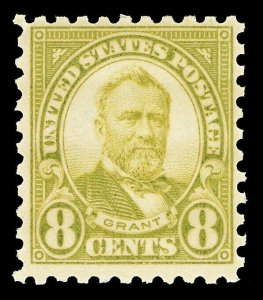 Scott 589 1926 8c Grant Perf 10 Mint F-VF OG NH Cat $57.50