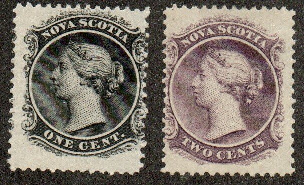 Nova Scotia 8 Mint never hinged, 9 Mint hinged