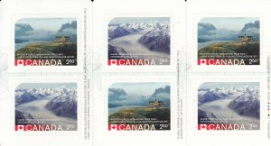 Canada 2015 BK624 Sc 2848, Sc 2849 Pane of 3 each $2.50 Wateron Glacier, Klua...