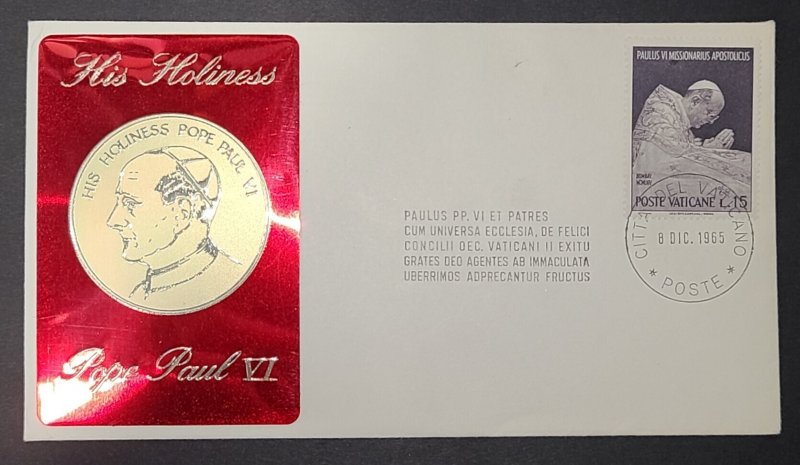 1965 Vatican City Cover #400 Pope Paul VI Beautiful Shining Cachet Good Shape