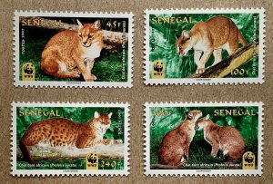 Senegal 1997 WWF Golden Cat, MNH. Scott 1294-1297, CV $4.25