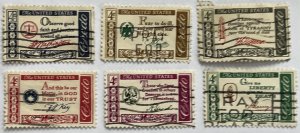 US 1960 American Creed Issues 1139-44 singles USED