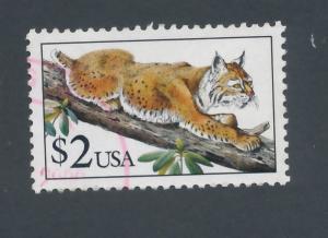 US 1990 Scott 2482 used - $2, Bobcat