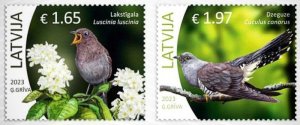 Latvia Lettland Lettonie 2023 Birds set of 2 stamps MNH