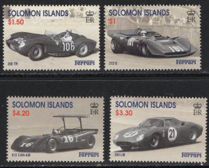 Thematic stamps SOLOMON IS 1999 ENZO FERRARI CARS 947/50 mint