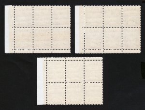 US STAMP SCOTT #1008 NATO PLATE BLOCKS OF 6 MNH-OG 1952 (LOT OF 3)