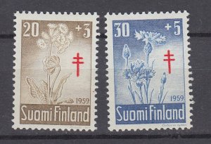 J29995, 1959 finland set mh #b155-6 flowers